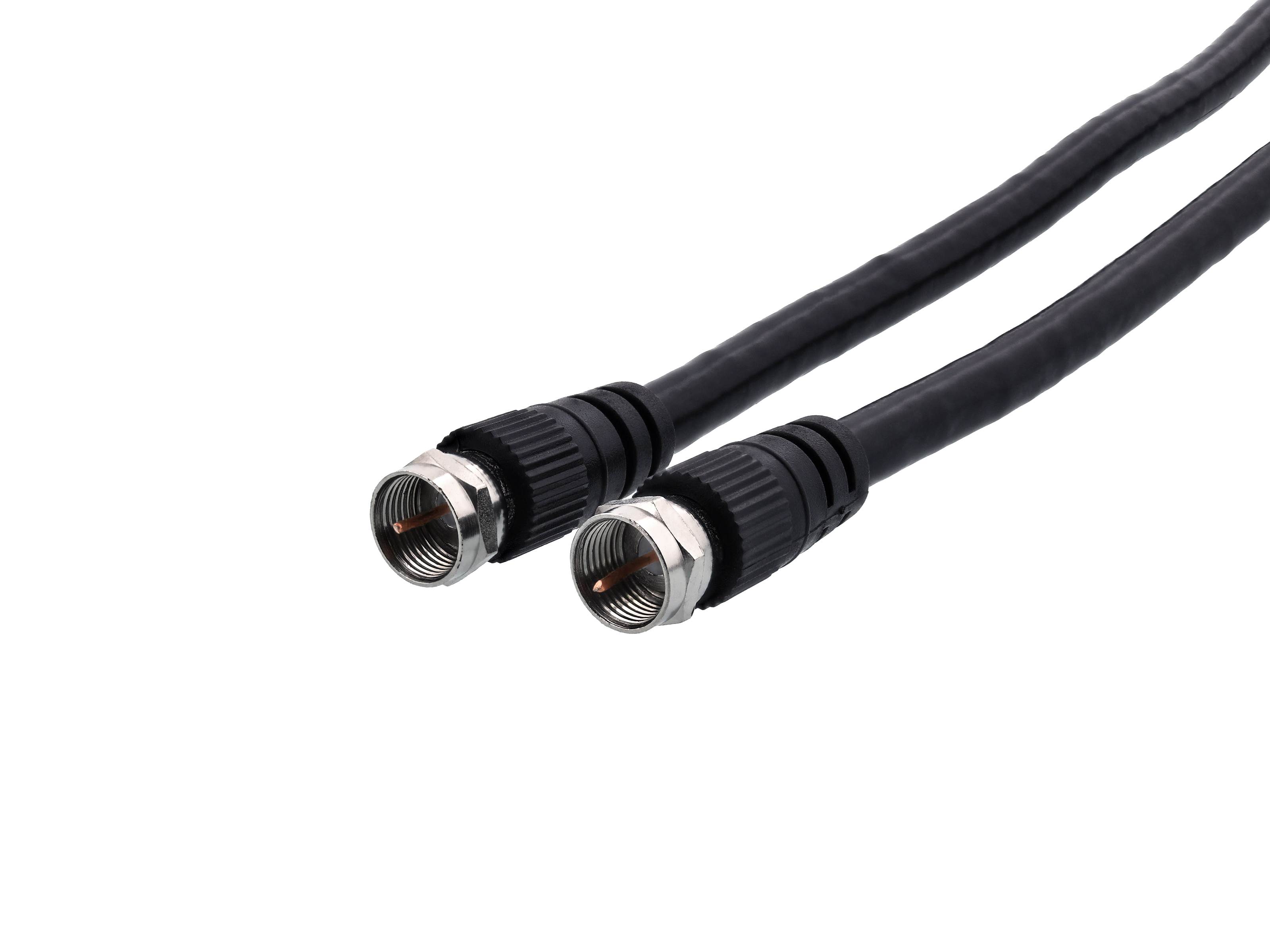 RG6 CaTV Coaxial Patch Cable - 3 FT, F Type, Black