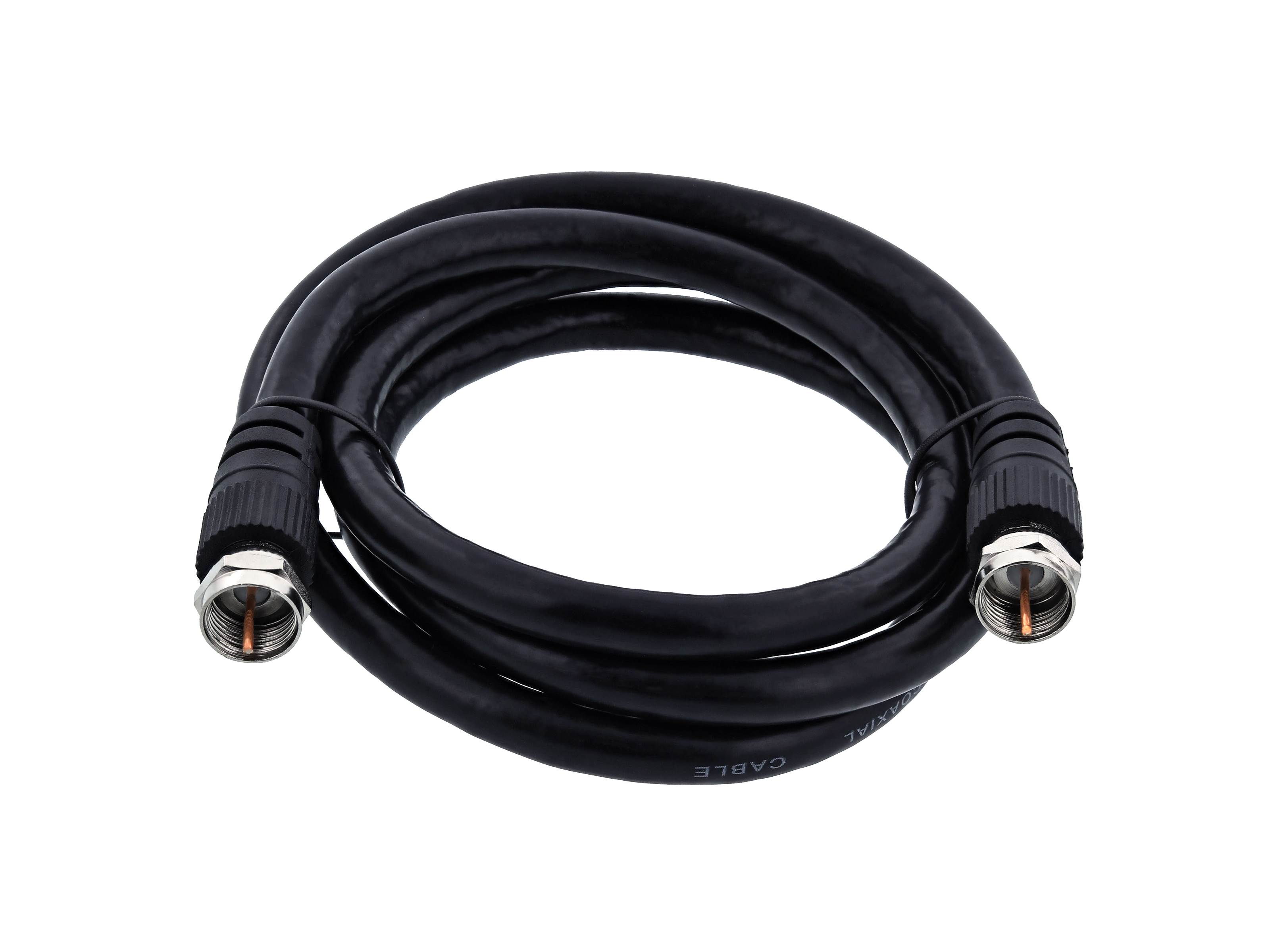 RG6 CaTV Coaxial Patch Cable - 3 FT, F Type, Black