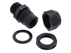 Picture of 20mm Black Nylon Cable Gland for 10 - 14mm Cable - 4 Pack