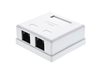 Picture of Surface Mount Box with CAT5e 110 Punch Down Terminals -Dual  RJ45 - 8 Conductor