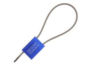 Picture of Security Tie - 12 Inch Blue Pull Tight Stainless Steel Cable Seal with 3.5mm wire - 50 Pack