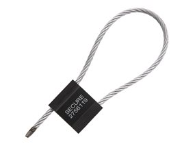 Picture of Security Tie - 12 Inch Black Pull Tight Galvanized Steel Cable Seal with 5mm wire - 50 Pack