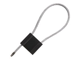 Picture of Security Tie - 12 Inch Blank Black Pull Tight Galvanized Steel Cable Seal with 5mm wire - 50 Pack