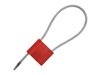 Picture of Security Tie - 12 Inch Blank Red Pull Tight Galvanized Steel Cable Seal with 5mm wire - 50 Pack