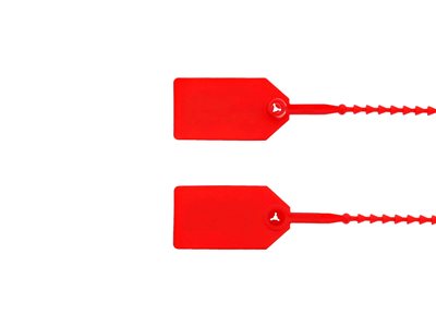 Picture of 8 Inch Blank Light-Duty Red Pull Tight Plastic Seal - 100 Pack