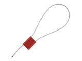 Picture of Security Tie - 12 Inch Red Blank Pull Tight Galvanized Steel Cable Seal with 1.8mm wire - 50 Pack