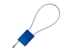 Picture of Security Tie - 12 Inch Blue Blank Pull Tight Galvanized Steel Cable Seal with 3.5mm wire - 50 Pack