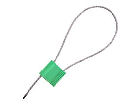 Picture of Security Tie - 12 Inch Green Blank Pull Tight Stainless Steel Cable Seal with 2.5mm wire - 50 Pack