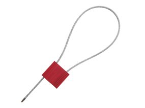 Picture of Security Tie - 12 Inch Red Blank Pull Tight Stainless Steel Cable Seal with 2.5mm wire - 50 Pack