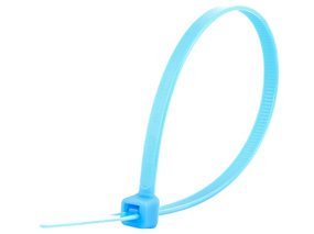 Picture of 8 Inch Fluorescent Blue Standard Cable Tie - 100 Pack