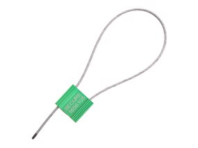 Picture of Security Tie - 12 Inch Green Pull Tight Galvanized Steel Cable Seal with 2.5mm wire - 50 Pack