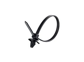 6 Inch UV Black Standard Winged Push Mount Cable Tie