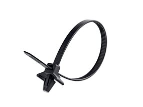 8 Inch UV Black Standard Winged Push Mount Cable Tie