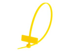 Inside Flag 8 Inch Yellow Miniature Identification Cable Tie Loop