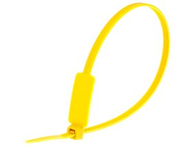 Inside Flag 10 Inch Yellow Standard ID Cable Tie Loop