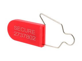 Red Plastic Padlock Security Seal with Metal Wire