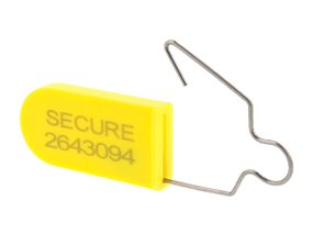 Yellow Plastic Padlock Security Seal with Metal Wire