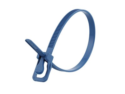 Picture of 10 Inch 50 Lbs Metal Detectable Releasable/Reusable Cable Tie - 100 Pack