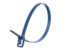 Picture of 14 Inch 120 Lbs Metal Detectable Releasable/Reusable Cable Tie - 100 Pack