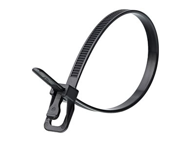 Picture of 6 Inch 50 Lbs Black Releasable/Reusable Cable Tie - 20 Pack