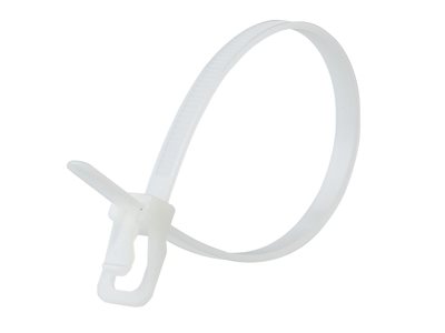 Picture of 6 Inch 50 Lbs Natural Releasable/Reusable Cable Tie - 100 Pack