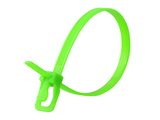 Picture of 8 Inch 50 Lbs Fluorescent Green Releasable/Reusable Cable Tie - 20 Pack