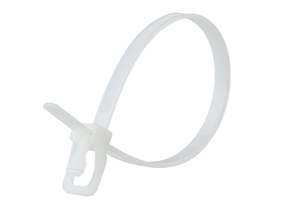 Picture of 8 Inch 50 Lbs Natural Releasable/Reusable Cable Tie - 100 Pack