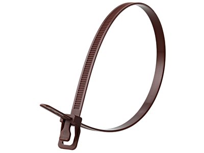 Picture of 14 Inch 120 Lbs Brown Releasable/Reusable Cable Tie - 20 Pack