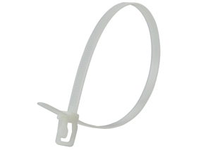 Picture of 14 Inch 120 Lbs Natural Releasable/Reusable Cable Tie - 20 Pack