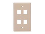 Picture of 4 Port Keystone Faceplate - Single Gang - Beige