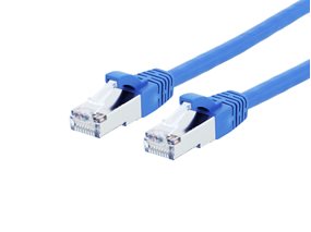 Picture of CAT8 Ethernet Patch Cable - 1 FT, Blue, Booted