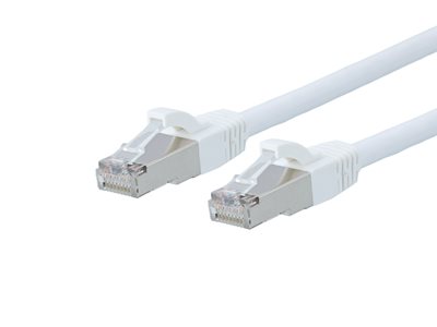 Picture of CAT8 Ethernet Patch Cable - 1 FT, White, Booted