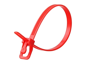 Picture of 6 Inch 50 Lbs Red Releasable/Reusable Cable Tie - 20 Pack