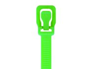 Picture of 32 Inch 175 Lbs Fluorescent Green Releasable/Reusable Cable Tie - 10 Pack