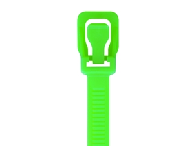 Picture of 32 Inch 175 Lbs Fluorescent Green Releasable/Reusable Cable Tie - 50 Pack