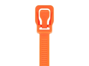 Picture of 32 Inch 175 Lbs Fluorescent Orange Releasable/Reusable Cable Tie - 10 Pack