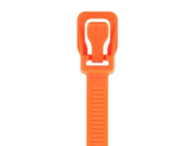 Picture of 32 Inch 175 Lbs Fluorescent Orange Releasable/Reusable Cable Tie - 50 Pack