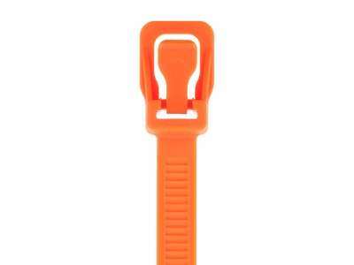 Picture of 36 Inch 175 Lbs Fluorescent Orange Releasable/Reusable Cable Tie - 50 Pack