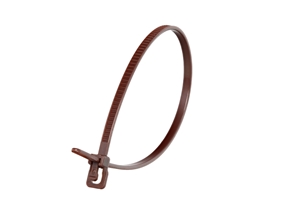 Picture of 6 Inch 18 Lbs Brown Releasable/Reusable Cable Tie - 100 Pack