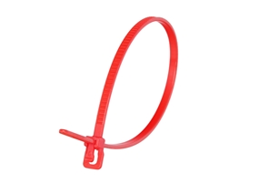 Picture of 6 Inch 18 Lbs Red Releasable/Reusable Cable Tie - 100 Pack