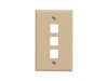 Picture of 3 Port Keystone Faceplate - Single Gang - Ivory