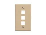 Picture of 3 Port Keystone Faceplate - Single Gang - Ivory