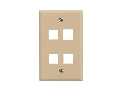 Picture of 4 Port Keystone Faceplate - Single Gang - Ivory