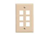 Picture of 6 Port Keystone Faceplate - Single Gang - Ivory