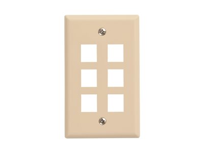 Picture of 6 Port Keystone Faceplate - Single Gang - Ivory