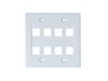 Picture of 8 Port Keystone Faceplate - Dual Gang - White