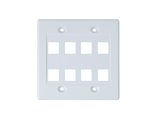 Picture of 8 Port Keystone Faceplate - Dual Gang - White